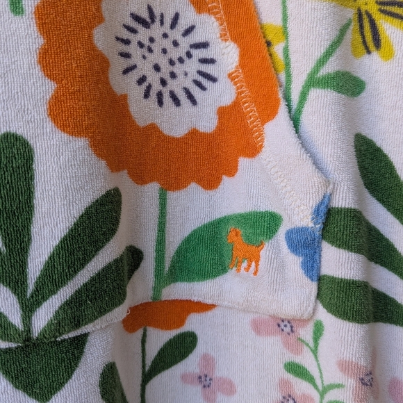 Mini Boden Springtime Flowers Terrycloth Beach Swim Coverup Shower Robe 9-10Y - Picture 3 of 7